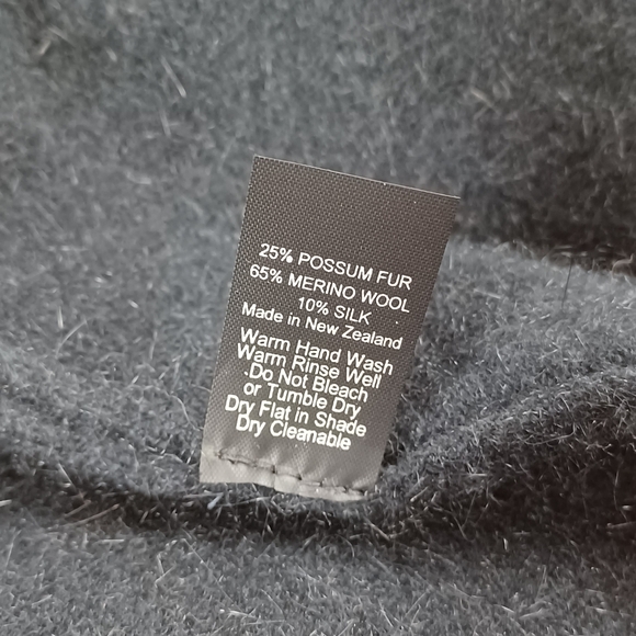 Native World Women Cardigan Size M Possum Fur Merino Wool Silk Blend Long Sleeve - Picture 8 of 9